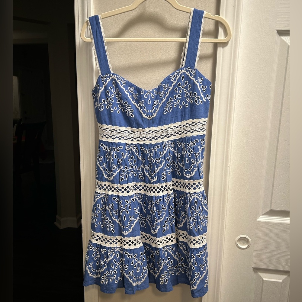 Sezane Blue and White Salita Dress